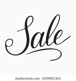 Sale text in elegant cursive calligraphy perfect for marketing campaigns