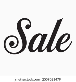 Sale text in elegant cursive calligraphy perfect for marketing campaigns