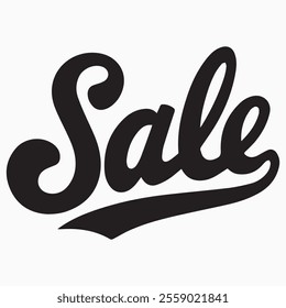 Sale text in elegant cursive calligraphy perfect for marketing campaigns