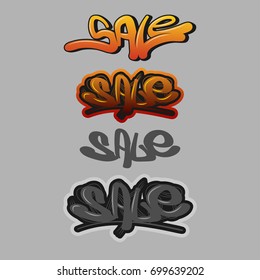 Sale text in graffiti style