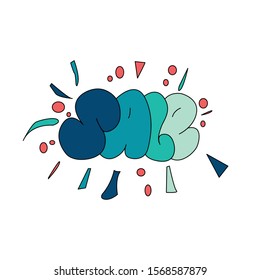 Sale text in graffiti style vector illustration.