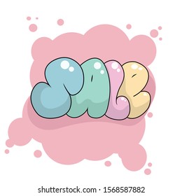 Sale text in graffiti style vector illustration on the background of blots