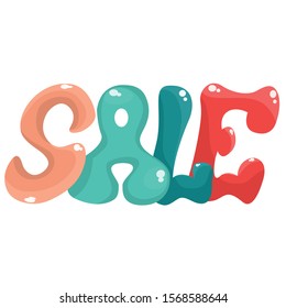 Sale text in graffiti style vector illustration.