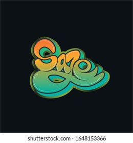 Sale text in graffiti style. Vector
