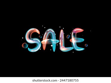 Sale text made from bubbles. vector illustration