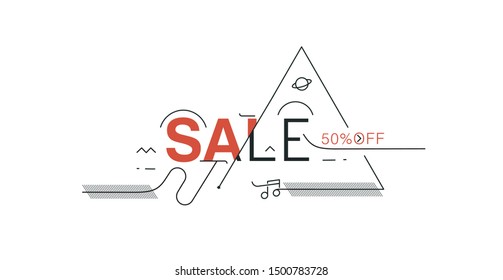 Sale text made of  vector design element. Use for modern design, cover, poster, template, brochure, decorated, flyer, banner.