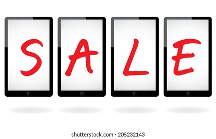 sale text on blank monitor vector 