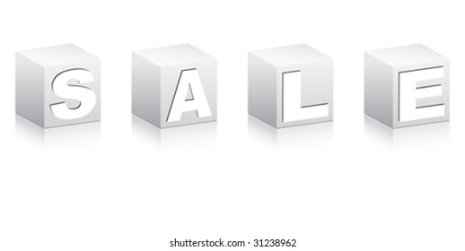 sale text on box vector illustration