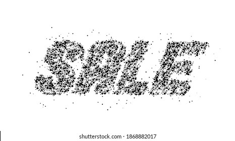 Sale Text Particle Modern Trendy Design Template . Vector design 