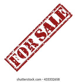 For sale text rubber stamp vector illustration. Contains original brushes