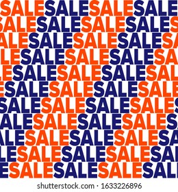 "SALE" text seamless pattern. Repetitive vector illustration on transparent background. EPS 10.