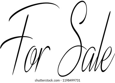 For sale text sign illustration on white background.