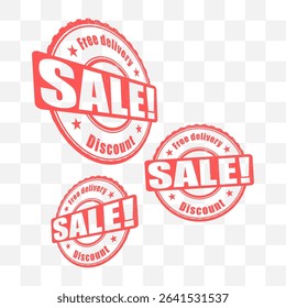 sale text stamp vector set 