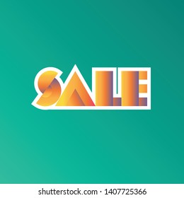 SALE text, sticker effect, modern geometric shape