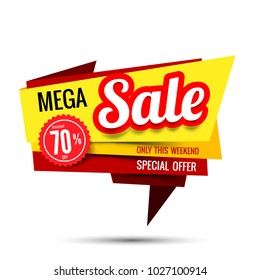 Sale text tag banner for discount offer promotion isolated on white background vector illustration eps10