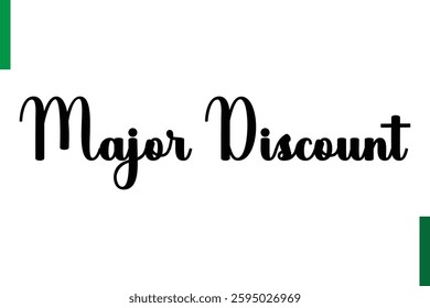 sale text in typography saying Major Discount