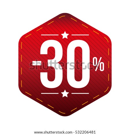 Sale thirty percent off banner red patch