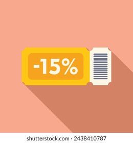 Sale ticket event icon flat vector. Rate elegant package. Rebate offer social