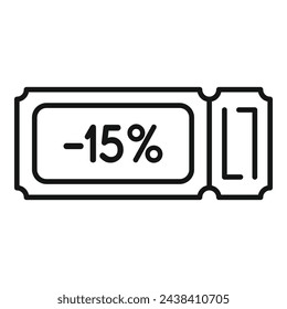 Sale ticket event icon outline vector. Rate elegant package. Rebate offer social