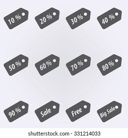 Sale ticket icon set . Vector illustration