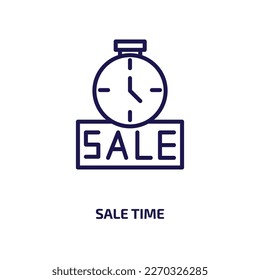 icono de tiempo de venta de la colección de interfaz de usuario. Tiempo de venta lineal delgado, tiempo, icono de esquema de negocio aislado en fondo blanco. Signo de tiempo de venta de vectores de línea, símbolo para web y móvil