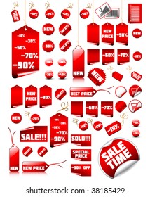 SALE TIME - large set of vector price tags and labels