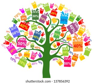 Sale tree  isolated on White background. Vector illustration