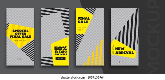Sale. Trendy editable 
Stories template. Design  for social media. 