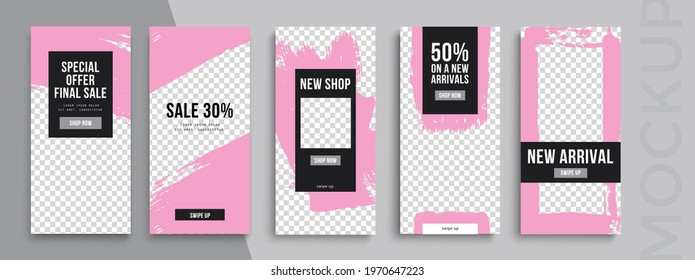Sale. Trendy editable 
Stories template. Design  for social media. 