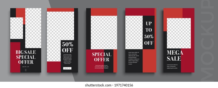 Sale. Trendy editable 
Stories template. Design  for social media. 