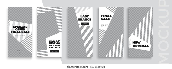 Sale. Trendy editable 
Stories template. Design  for social media. 