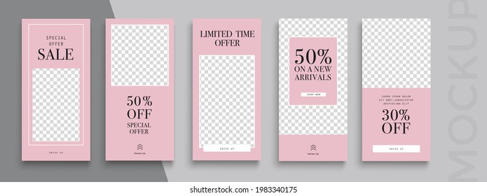 Sale. Trendy editable 
Stories template. Design for social media. 