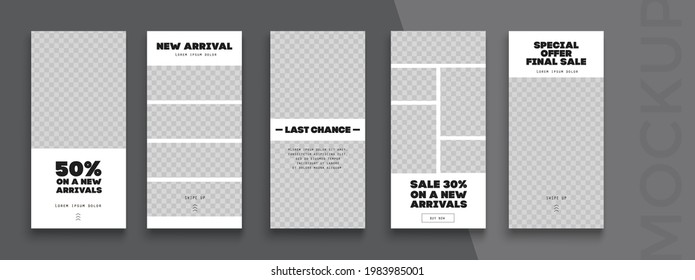 Sale. Trendy editable 
Stories template. Design for social media. 