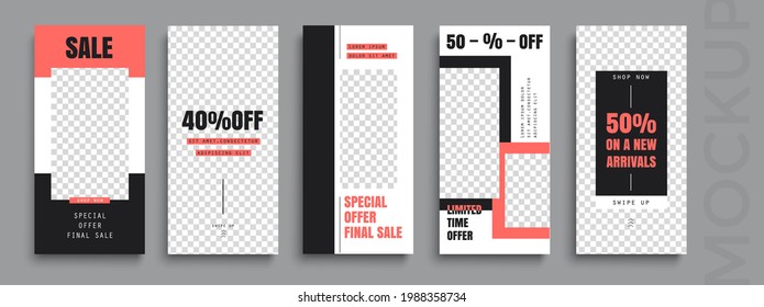 Sale. Trendy editable 
Stories template. Design  for social media. 