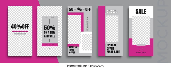 Sale. Trendy editable 
Stories template. Design  for social media. 