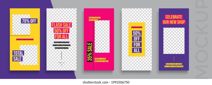 Sale. Trendy editable 
Stories template. Design for social media. 