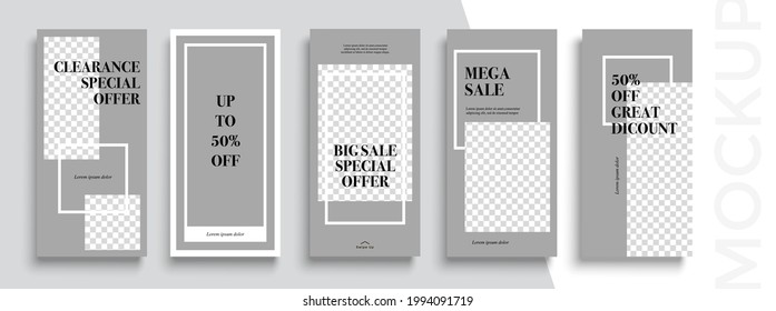 Sale. Trendy editable 
Stories template. Design for social media. 
