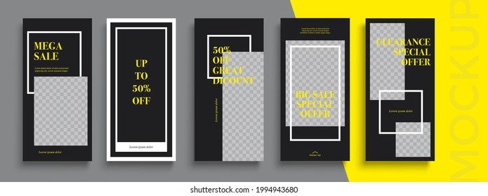 Sale. Trendy editable
Stories template. Design for social media.