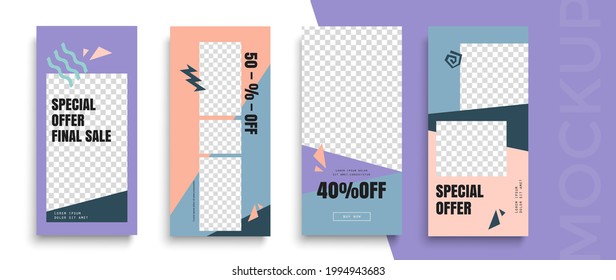Sale. Trendy editable
Stories template. Design for social media.