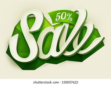 Sale typography background. Vector