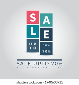 Sale upto 70% discount promotion all stock.vector illustration svg
