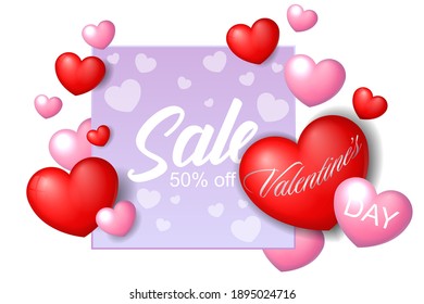Sale Valentine's Day card  background vector illustration