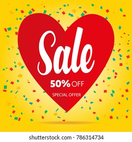 Sale valentine's day template design