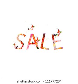 Sale vector background with butterflies