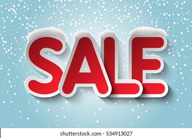 Sale - Vector background with letters from paper
