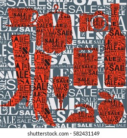 Sale vector background texture and design element icon set for poster, banner, shopping bag and wrapping paper, commercial decoration design