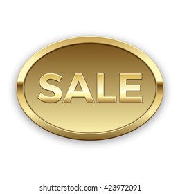 Sale vector badge, gold