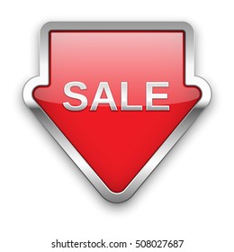 Sale vector badge, silver