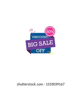 sale vector banner, icon or symbol, discount.