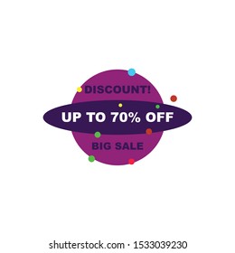 sale vector banner, icon or symbol, discount.